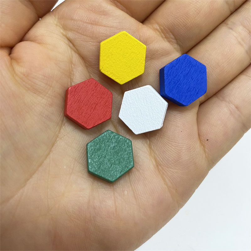 Board Game Impostor - 50 sztuk drewnianych sześciokątnych markerów do