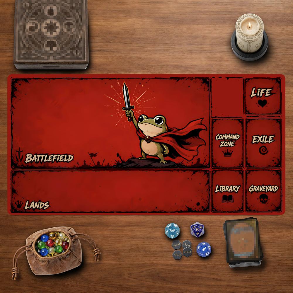 Play Mat Neoprene - Czerwona Peleryna Miecz Żaba Mata do